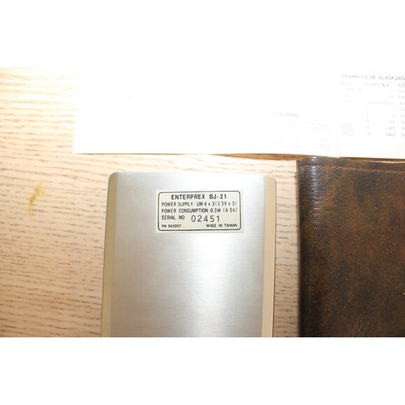 Enterprex BJ-21 Vintage Blackjack Calculator w/ Case & Manual |1970s| WORKS - Picture 10 of 17